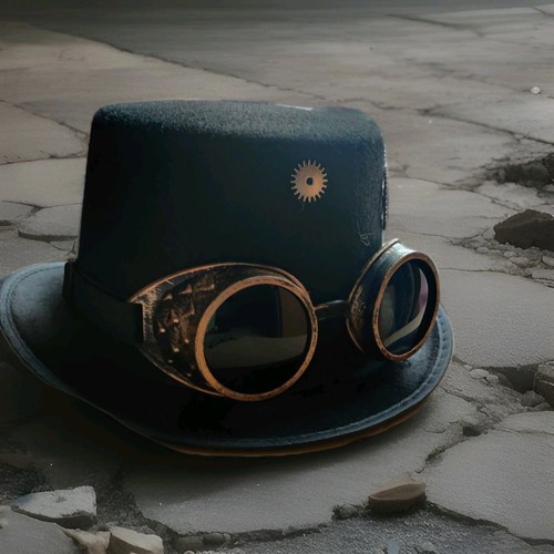 Steampunk top hat with - top,
