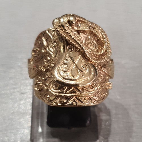9ct yellow gold saddle - yellow, signet