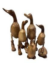 Wooden Duck Bamboo Plain Brown Duckling Ornament Varnished