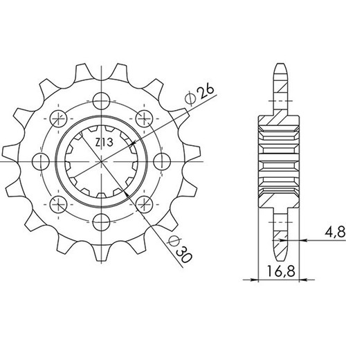 Sgr 520 step - sprocket, 16