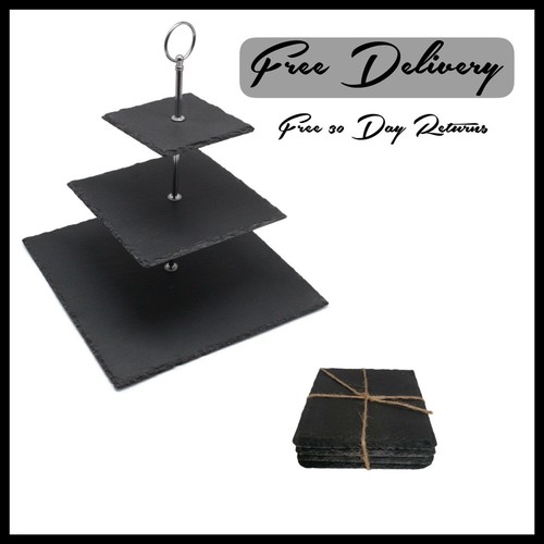Slate square set - 3, cake