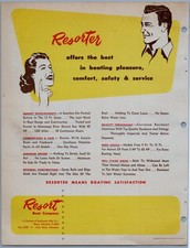 1957 Resorter Aluminum Boats Fishing  Print Ad Flyer
