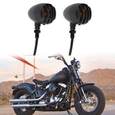 Motorcycle Amber Bullet Blinker Turn Signals Lights For Harley Softail Springer