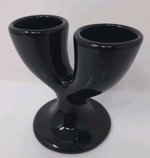 Double Ceramic Black Egg Cup/