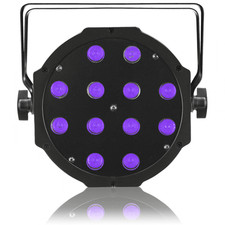 MaxiPar UV 12x 3w Blacklight LED Par Light Fixture DMX Ultraviolet DJ Party