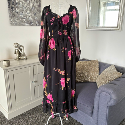 Black pink chiffon rose - black,