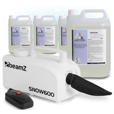 BeamZ SNOW600 Snow Machine with Remote Control & 20L Fluid for Parties