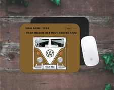 VW Camper Van Custom Design mouse mats (22cmx18cmx0.3cm) - Lots of colours