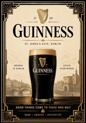 Guinness vintage style - style, a4