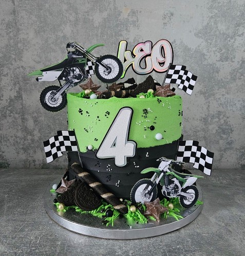 Motorbike race birthday cake - motorbike,