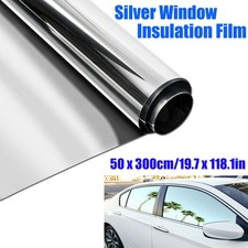 20" x 10FT Uncut Roll Window Mirror Silver Chrome Tint Film Car Glass Universal