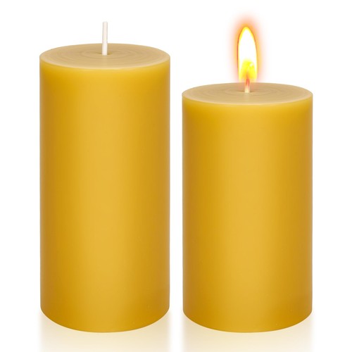 Pcs beeswax pillar candles - pcs,
