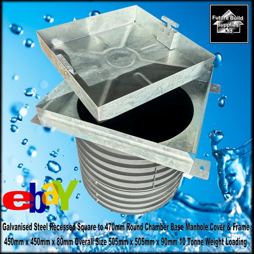 Recessed manhole cover - recessed, square