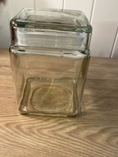Anchor Hocking square glass storage jar