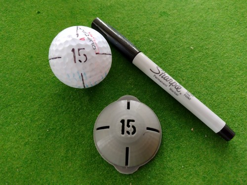 Golf ball stencil line marker - stencil,