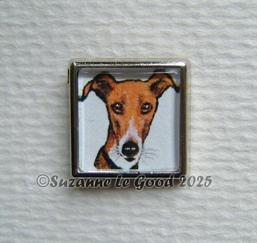 Greyhound dog art lapel - , pin