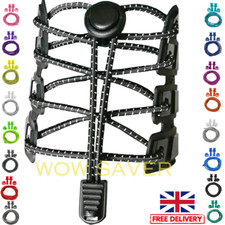 No Tie Shoe Laces Lazy Elastic Round Shoelaces Lock Adults Kids Sports Trainers