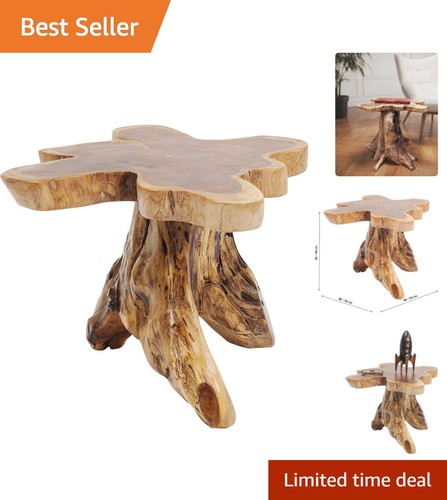 Brown solid wood side table - brown,