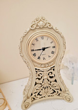 LAURA ASHLEY ORNANTE CLOCK MANTEL LOUIS STYLE FILLIGREE BATTERY mantelpiece