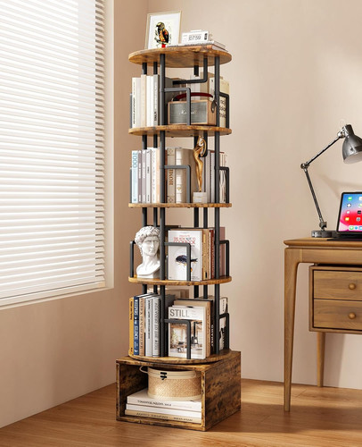Tier rotating bookshelf with - 5-tier,