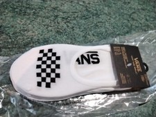 Ladies VANS Off The Wall 3 Pack Invisable No Show Socks White Size 4 -7.5 BNWT