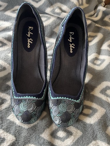 Ruby shoo navy teale floral - &,