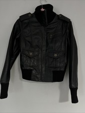 Oasis Women’s Real Leather Bomber Jacket Size 10-12