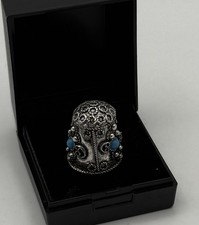 Silver and Turquoise Thimble GAZI