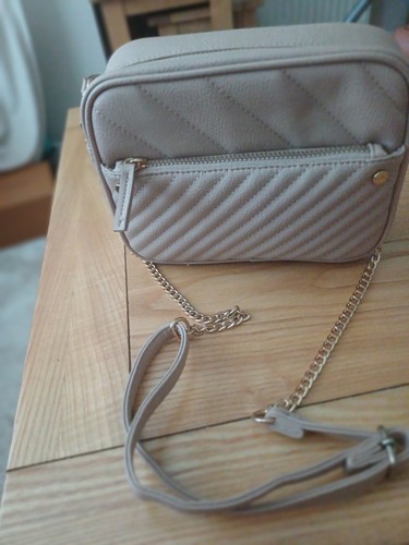 Beige faux leather - leather, crossbpdy