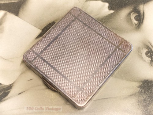 Square silver tone art deco