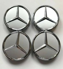 4x Mercedes Silver 75mm Alloy