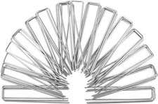 100x Galvanised Steel Weed Membrane Pins Ground Stakes Garden Pegs - 6 inch