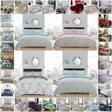 REVERSABEL PRINTED DUVET COVER QUILT COVER SET WITH PILLW CASES BEDDING SET