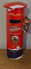 Christmas McVities Chocolate Digestive Post Box Biscuit Tin - New /Empty