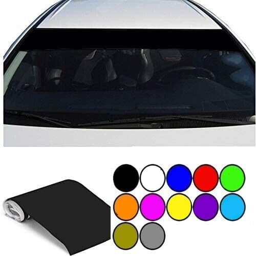 Black car windscreen sun strip - black,