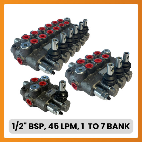 Bsp 7 bank hydraulic - 1/2", bsp,