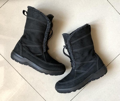 Women ecco boots black leather - women,
