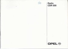 Opel Radio CDR 500 operating instructions 2001 operating instructions manual CD RN