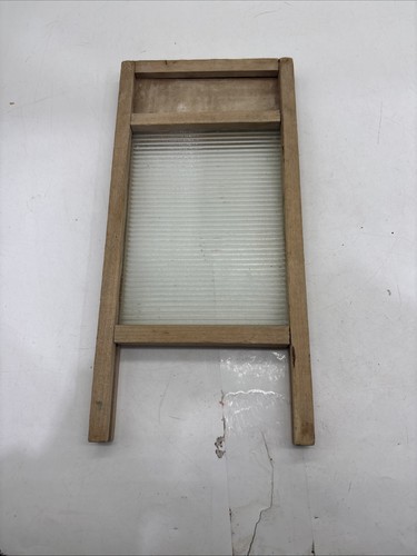 Antique washboard glass wood - &,