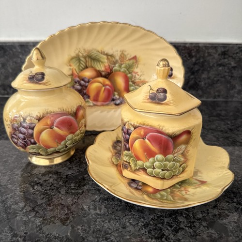 Aynsley orchard gold lidded - gold,