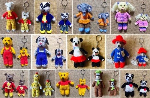 Bear figure keyring crochet - bear,