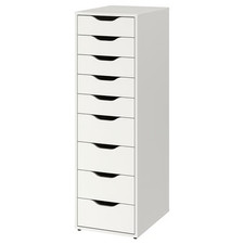 IKEA ALEX Drawer Unit with 9 Drawers White 36x116 cm | Storage Cabinet Organizer