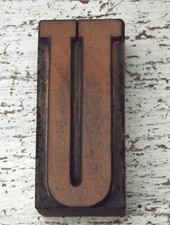 Vintage Printers Block Letterpress Wooden Printing Letter Capital U  60mm