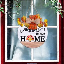 Seasonal Wooden Wreath Welcome