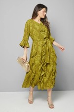 Wallis Olive Maxi Dress Womens Daywear Dresses