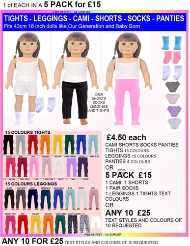 Doll clothes leggings tights - leggings,
