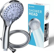 Chrome Shower Head And Hose Set Replacement For Grohe Mira Triton Aqualisa NEW
