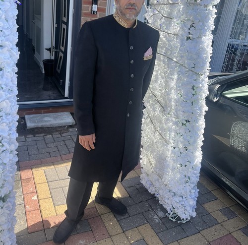 Mens black sherwani medium - black,