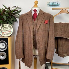 Fully Bespoke (44R) 3 Three Piece Tweed Shooting Hacking Suit Alridge Savile Row