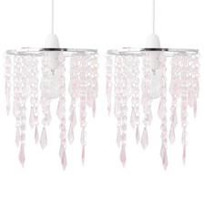 Set of 2 Pink Acrylic Crystal